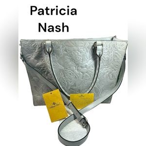 Patricia Nash Metallic Floral Shoulder Bag